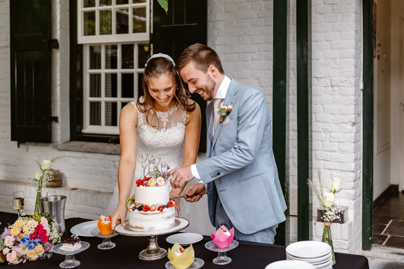 Demi & Maurice, bruiloft bij Kasteel Groot Buggenum, Grathem, foto 58